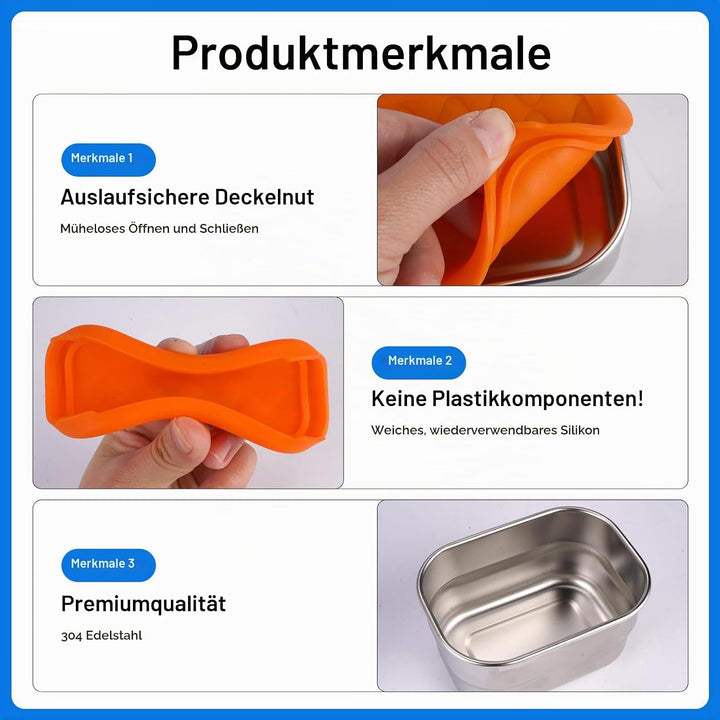 4 Stück Snackbox Edelstahl Klein, 230 ml Kleine Dosen mit Deckel, Gefrierdosen Klein Dosen, Auslaufs