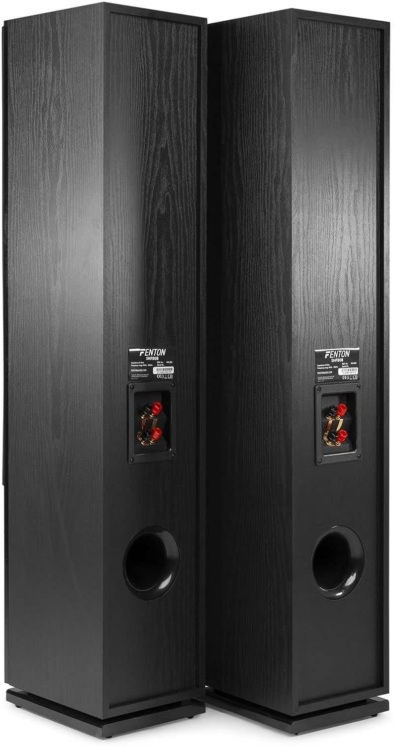Fenton SHF80B HiFi-Lautsprecher 500 Watt - 3-Wege High-End-Lautsprecherset - 3 Tieftöner und Hochtön