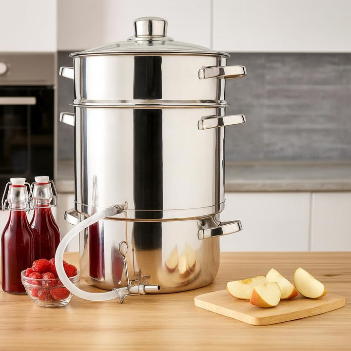 GARDIVO Dampfentsafter 8L &amp; 5L Edelstahl, Fruchtentsafter, Saftmaschine für Obst und Gemüse, Spülmas