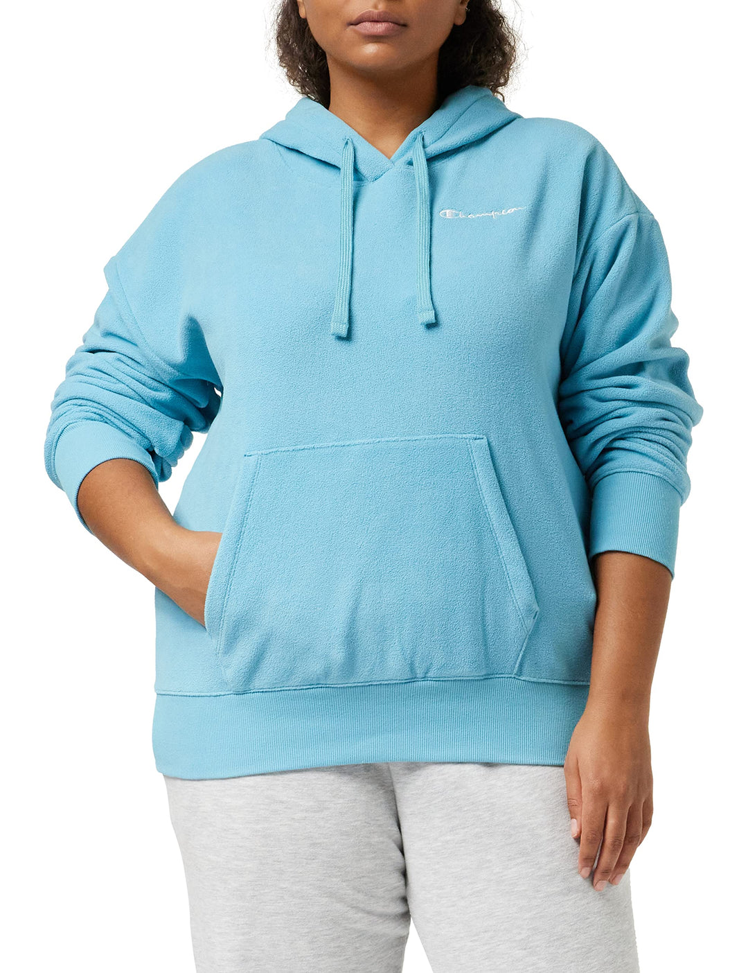 Champion Damen American Classics-Small Script Logo Polar Fleece Hooded Sweatshirt M Türkis, M Türkis