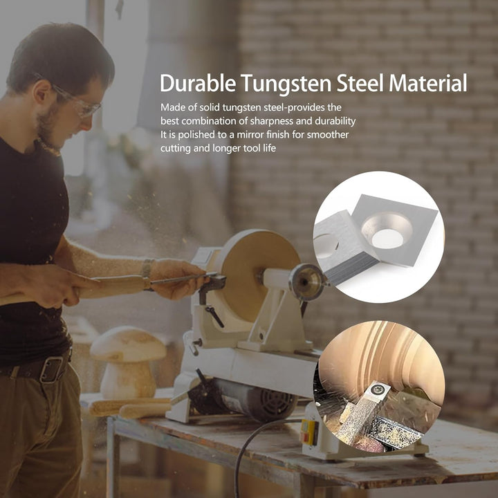 Trvoxviq Wendeplatten Wendemesser 10 Stück Ersatzklingen(12x12X2.2mm, 35°), Hartmetalleinsätze Vierk