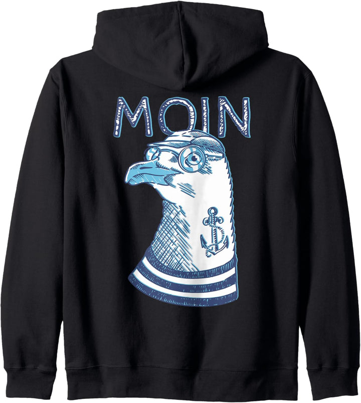 Moin | Nordeutsch | Hipster Möwe Kapuzenjacke