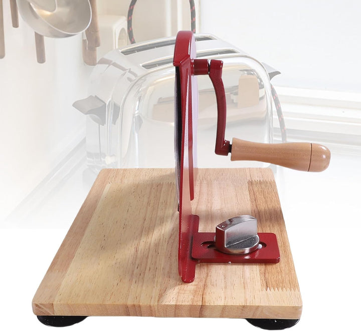 Handkurbel -Brotschneidemaschine, Hölzerne Basis -Design -Schnittblätter Einfach zu Bedienen Tragbar