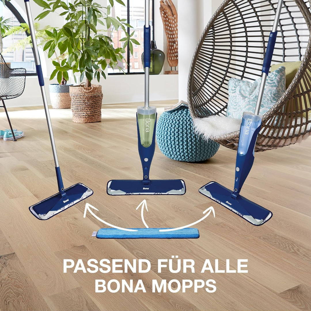 Bona Wischmopp Bezug Set mit 3 Wischbezügen, Mikrofaser Reinigungs-Pad mit Zwei-Zonen-Design für all