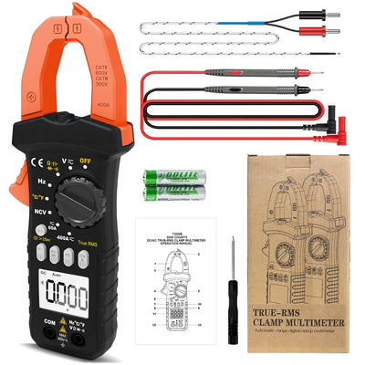 LYCEBELL Stromzange, LC-7200B TRMS Strommesszange Multimeter, Zangenmultimeter für AC DC Spannung &