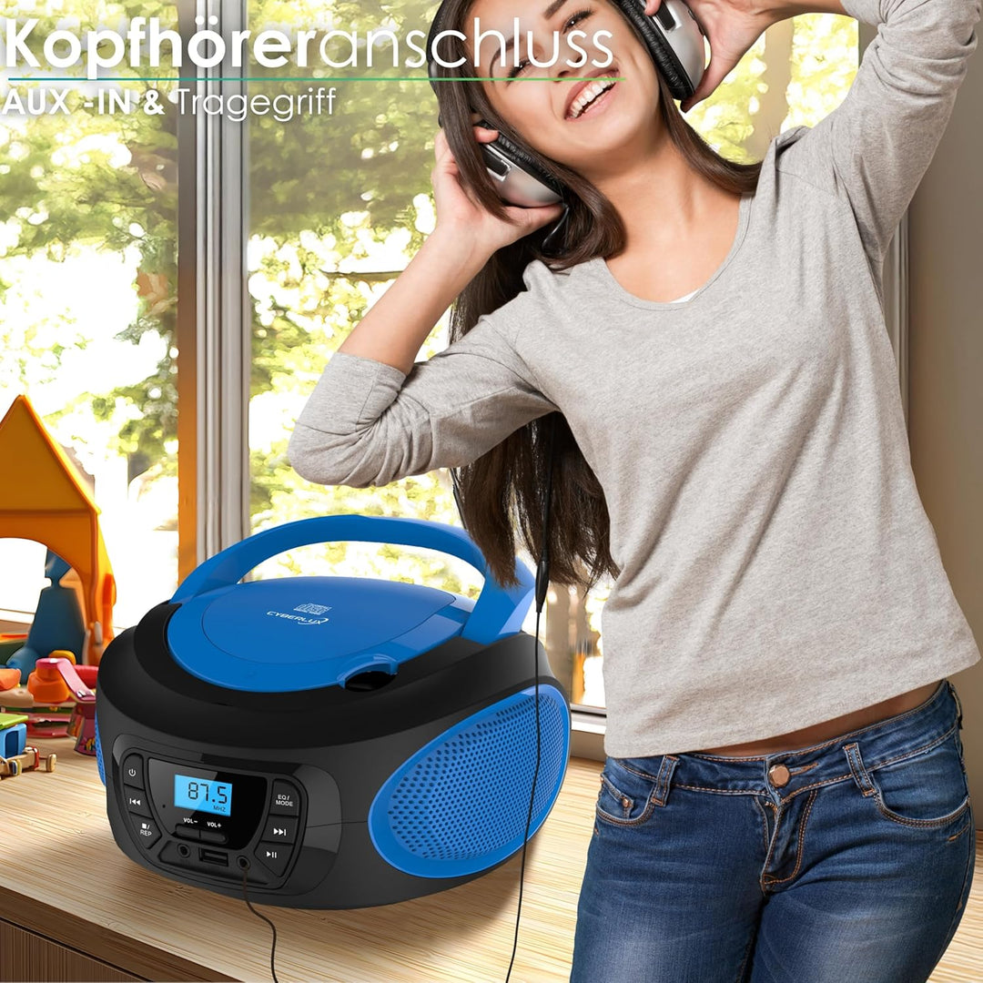 Tragbarer CD-Player | | CD/CD-R | USB | FM Radio | AUX-In | Kopfhöreranschluss | Kinder Radio | Boom