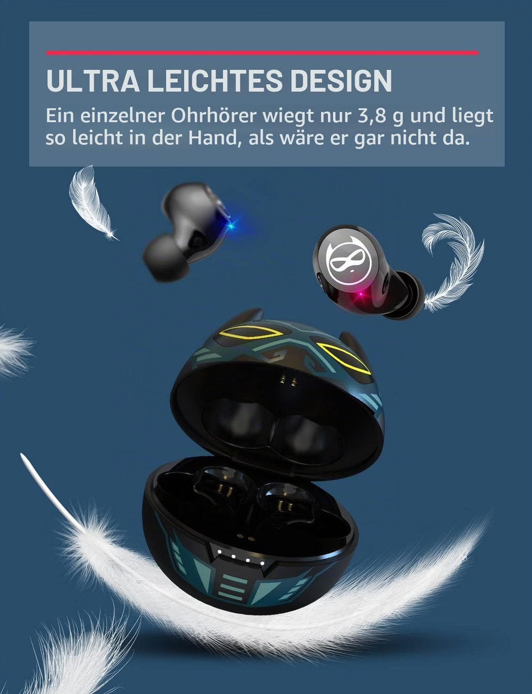 Kids Wireless Headphones - Cool Shape mit Bluetooth 5.1 Kopfhörer, integriertes Mikrofon, 36 Stunden