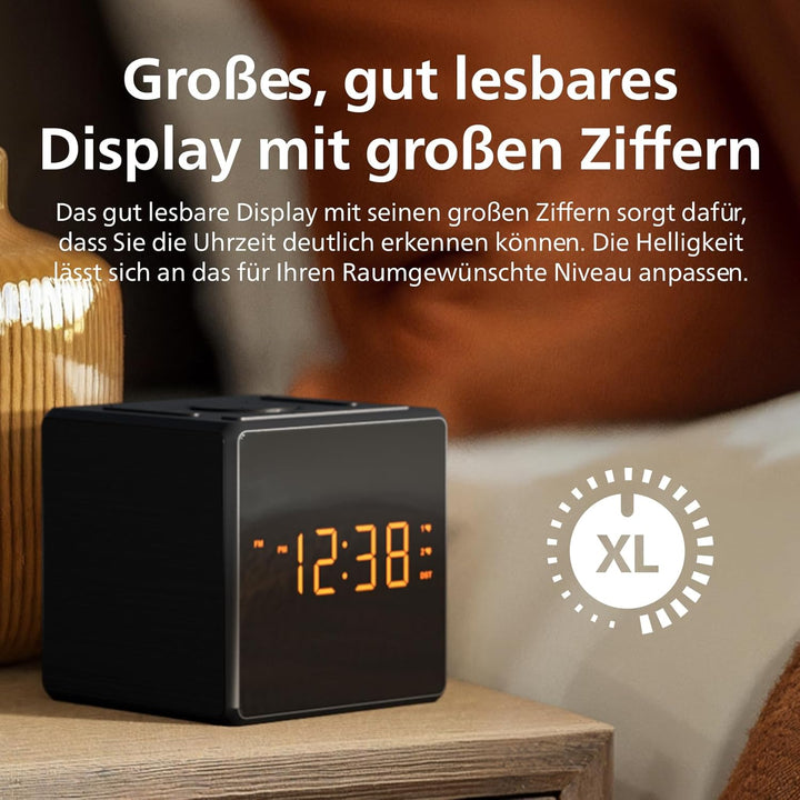 Philips TAR4500 Dual-Alarm FM Radiowecker mit USB-C-Ladeanschluss