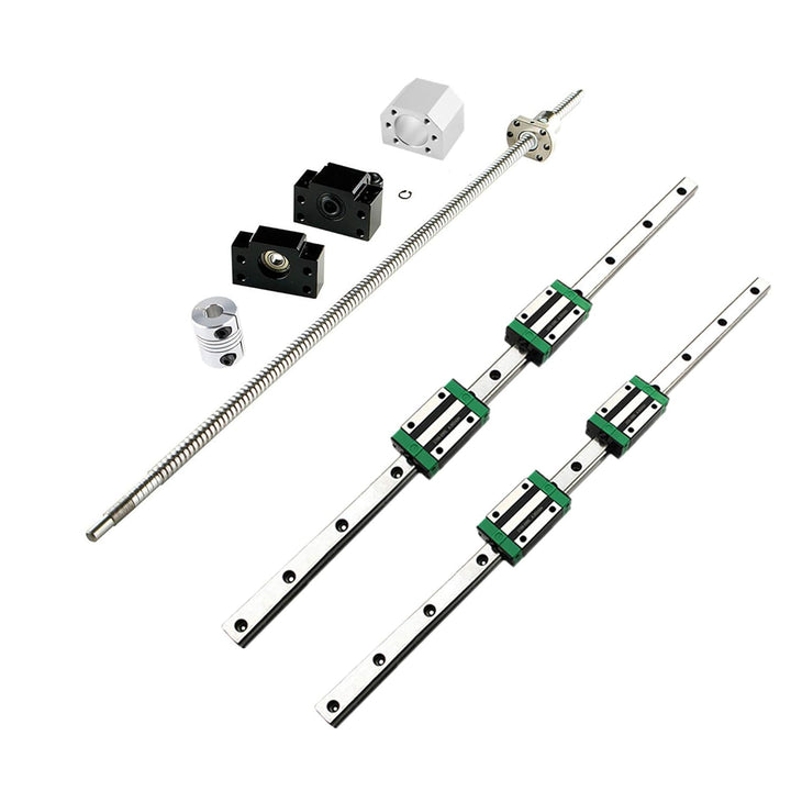 GooEquip Linearführung HGR20 300mm Linearschiene mit 4PCS Gleitblock + 1PCS SFU1605 300mm Kugelumlau
