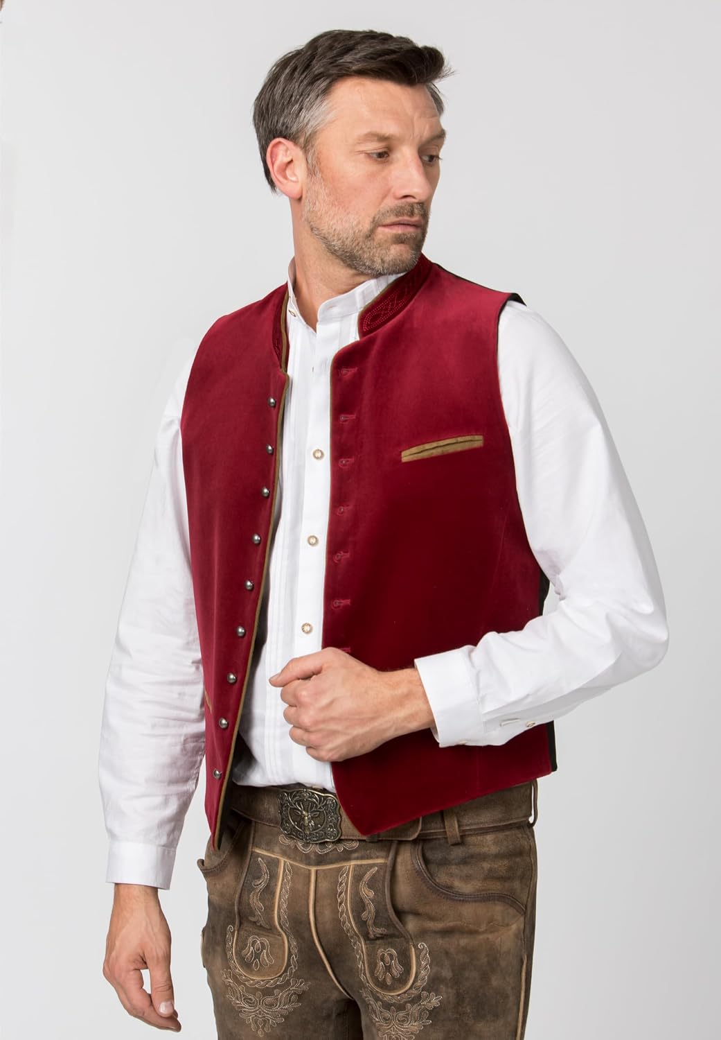 Stockerpoint Herren Weste Ricardo Trachtenweste 50 Rot (Dunkelrot), 50 Rot (Dunkelrot)