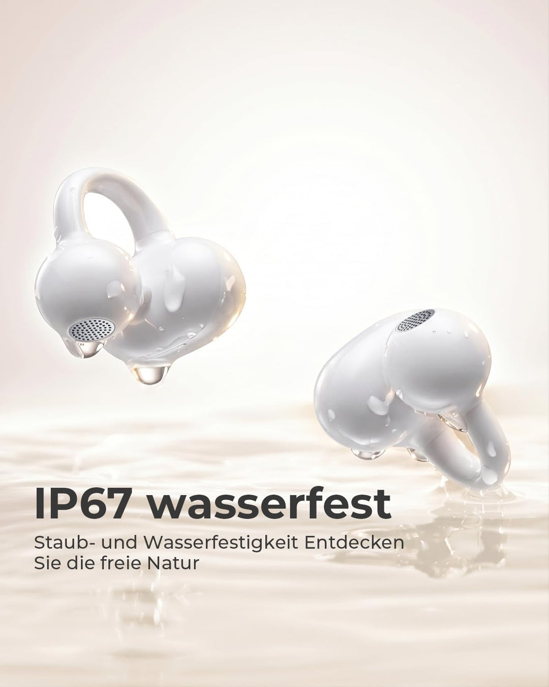 SANAG S6SUltra Open Ear Kopfhörer, Clip On Earbuds Kabellos Bluetooth 6.0, 42H Spielzeit, IP67 Wasse