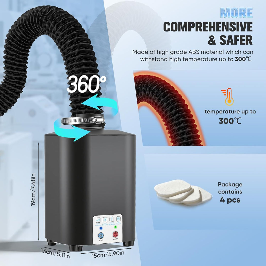 Lötrauchabsaugung Laser Absaugung 50W 128 m³/h Schweissrauchabsauger Lötdampfabsauger mit 3-Stufen-F