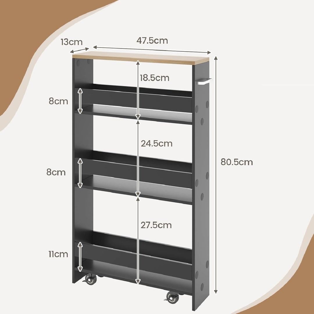 GIANTEX Nischenregal 13cm breit, Küchenregal Küchenschrank Küchenwagen schmal, Nischenschrank Nische