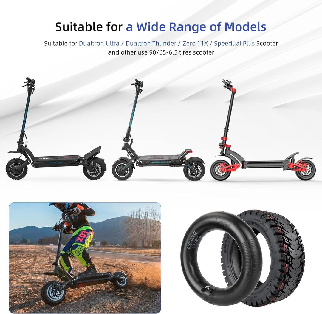 ulip 90/65-6,5 Offroad Reifen + Schlauch, Offroad Tubeless Reifen, für Dualtron Ultra Thunder Zero 1