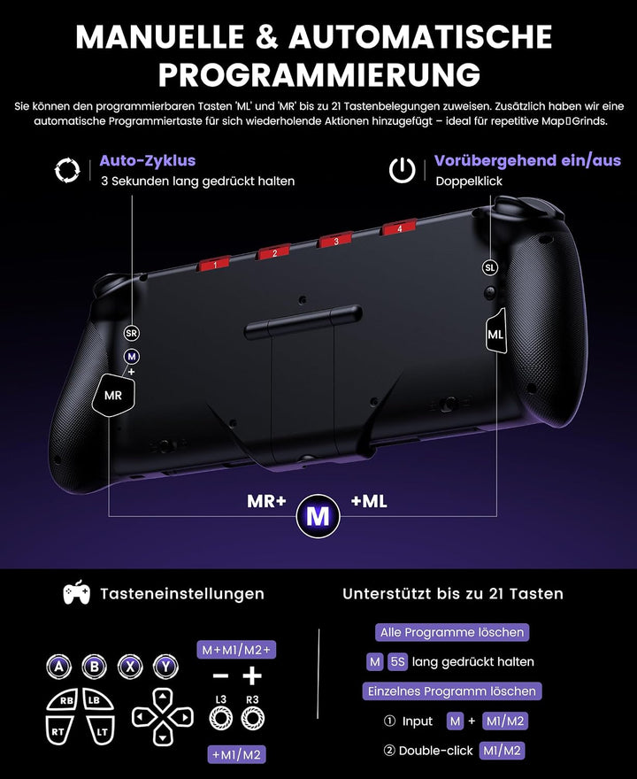 Elegamefy Wireless Switch 2 Controller Hall Effekt Joysticks Marinefarbe | Turbo, Vibration, RGB-Bel