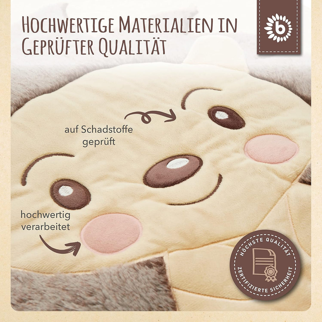 Bieco Baby Krabbeldecke Ø 70 cm | Igel Motiv Activity Decke Baby | Krabbeldecke für Baby | Geeignet