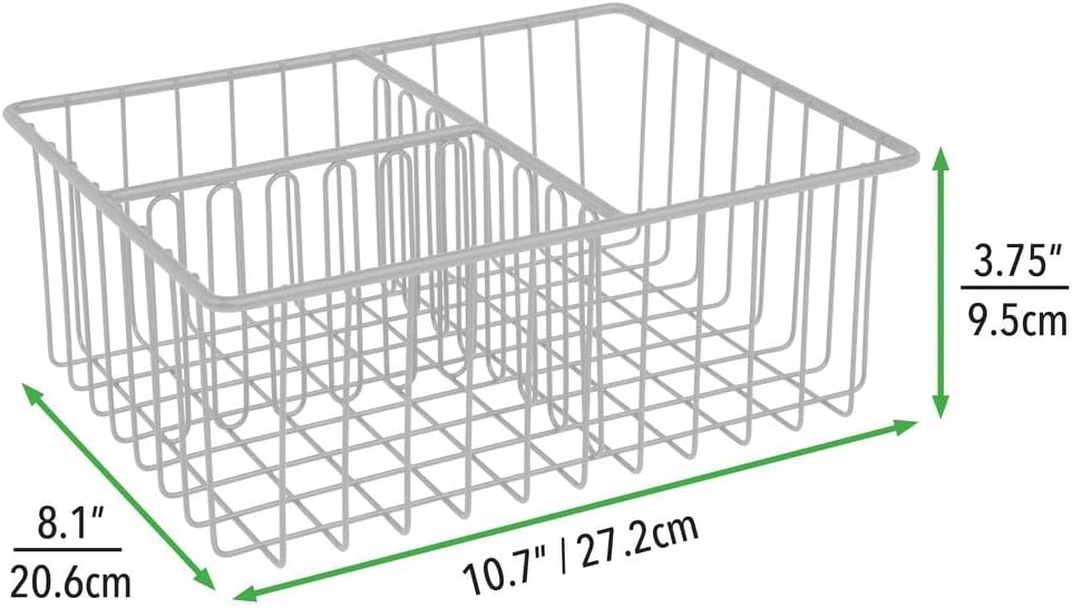 mDesign Deckelhalter – praktischer Küchen Aufbewahrungskorb mit 3 Fächern zur Aufbewahrung von Decke