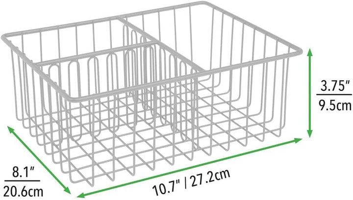 mDesign Deckelhalter – praktischer Küchen Aufbewahrungskorb mit 3 Fächern zur Aufbewahrung von Decke