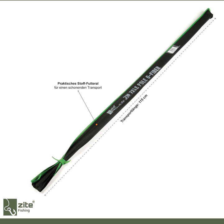 Zite Fishing Stipprute 3-7 m – Teleskoprute Stippe Glasfaser mit Spitzenring – Basic Teleskopangel/F