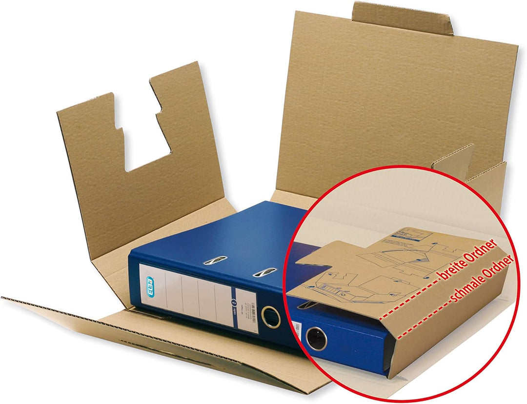 Elba Ordner-Versandkarton, mit Verschlusslasche & Adressfeld, naturbraun, 20 Stück