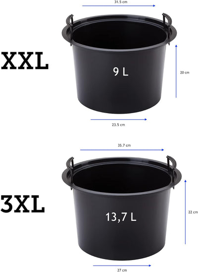 MELTOM Blumenkübel Welle Slim Rund Einsatz Pflanzgefäss 3D Effekt Wellen Set 2: XXL 3XL Weiss