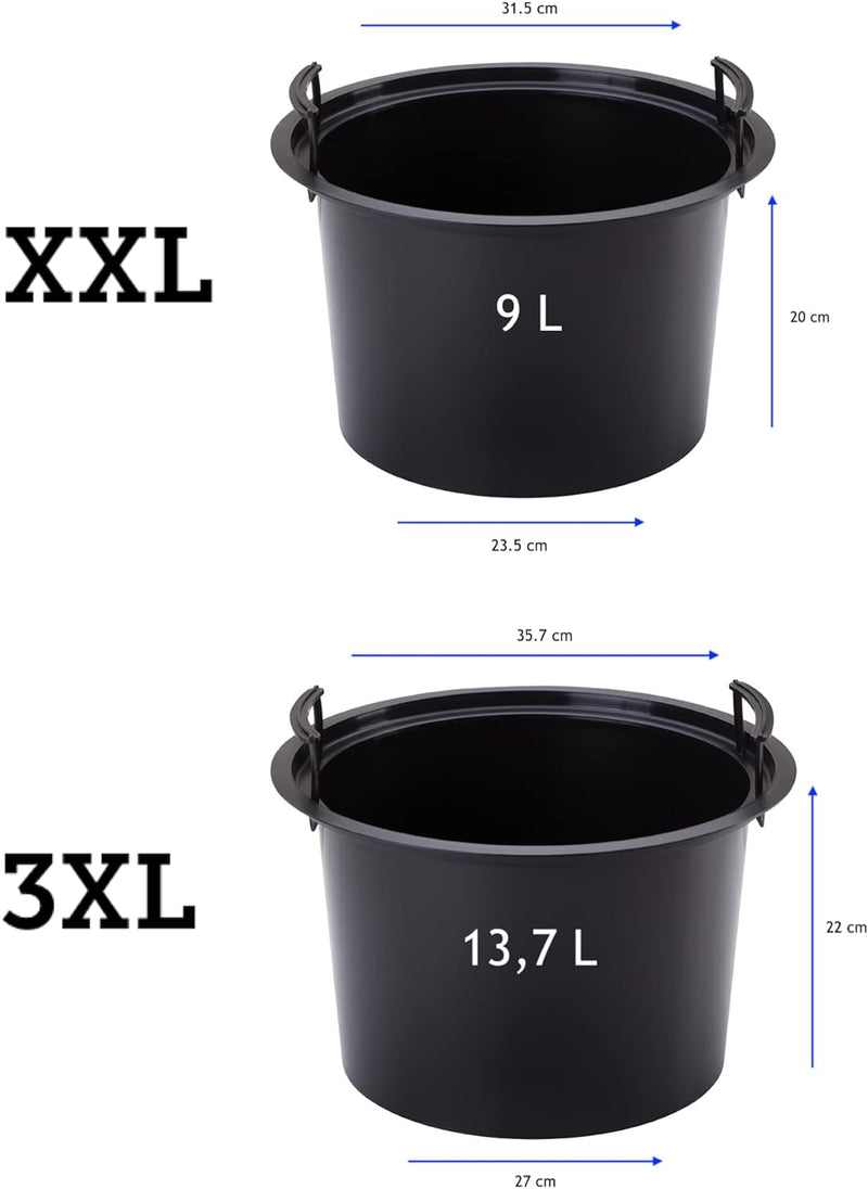 MELTOM Blumenkübel Welle Slim Rund Einsatz Pflanzgefäss 3D Effekt Wellen Set 2: XXL 3XL Weiss