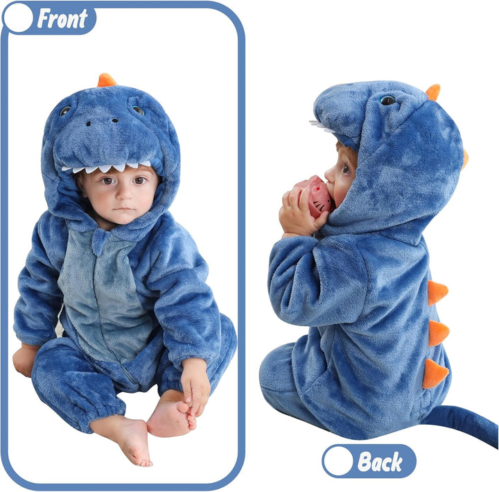 COOKY.D Unisex Winter Hooded Romper Jumpsuit 2-36 Months 3-6 Monate Blau, 3-6 Monate Blau
