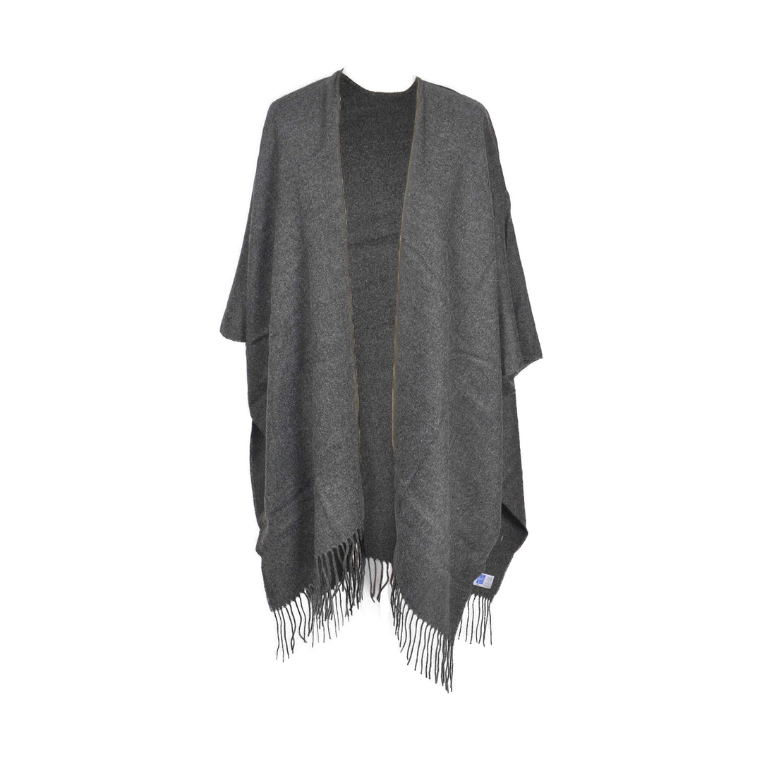 Toutacoo, Grosser Poncho mit Fransen - Damen - 02-grau, 02-grau