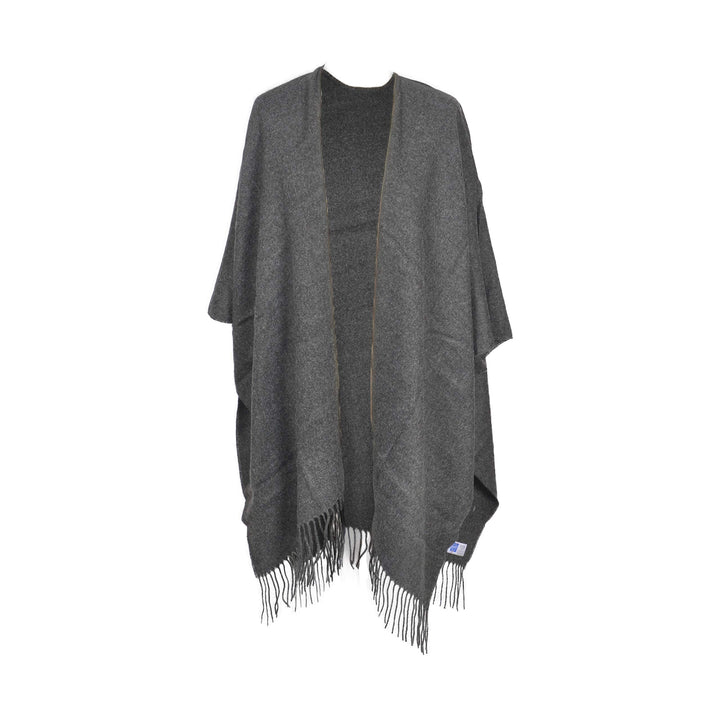 Toutacoo, Grosser Poncho mit Fransen - Damen - 02-grau, 02-grau