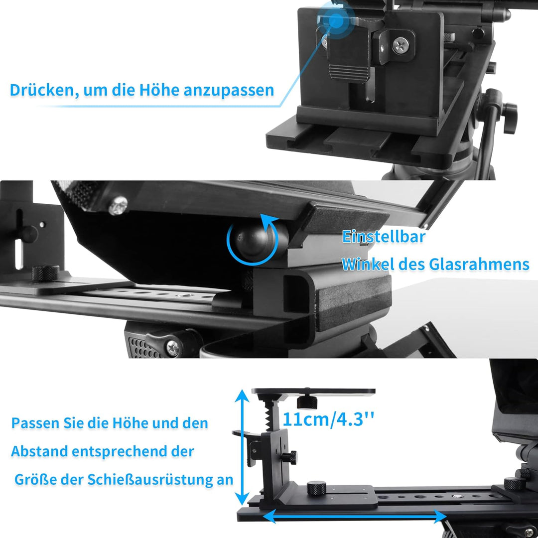 18 Zoll Drehbar Teleprompter mit Bluetooth-Fernbedienung und Beschriftungssoftware, Videoaufzeichnun