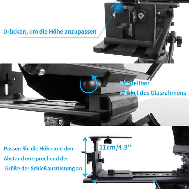 18 Zoll Drehbar Teleprompter mit Bluetooth-Fernbedienung und Beschriftungssoftware, Videoaufzeichnun