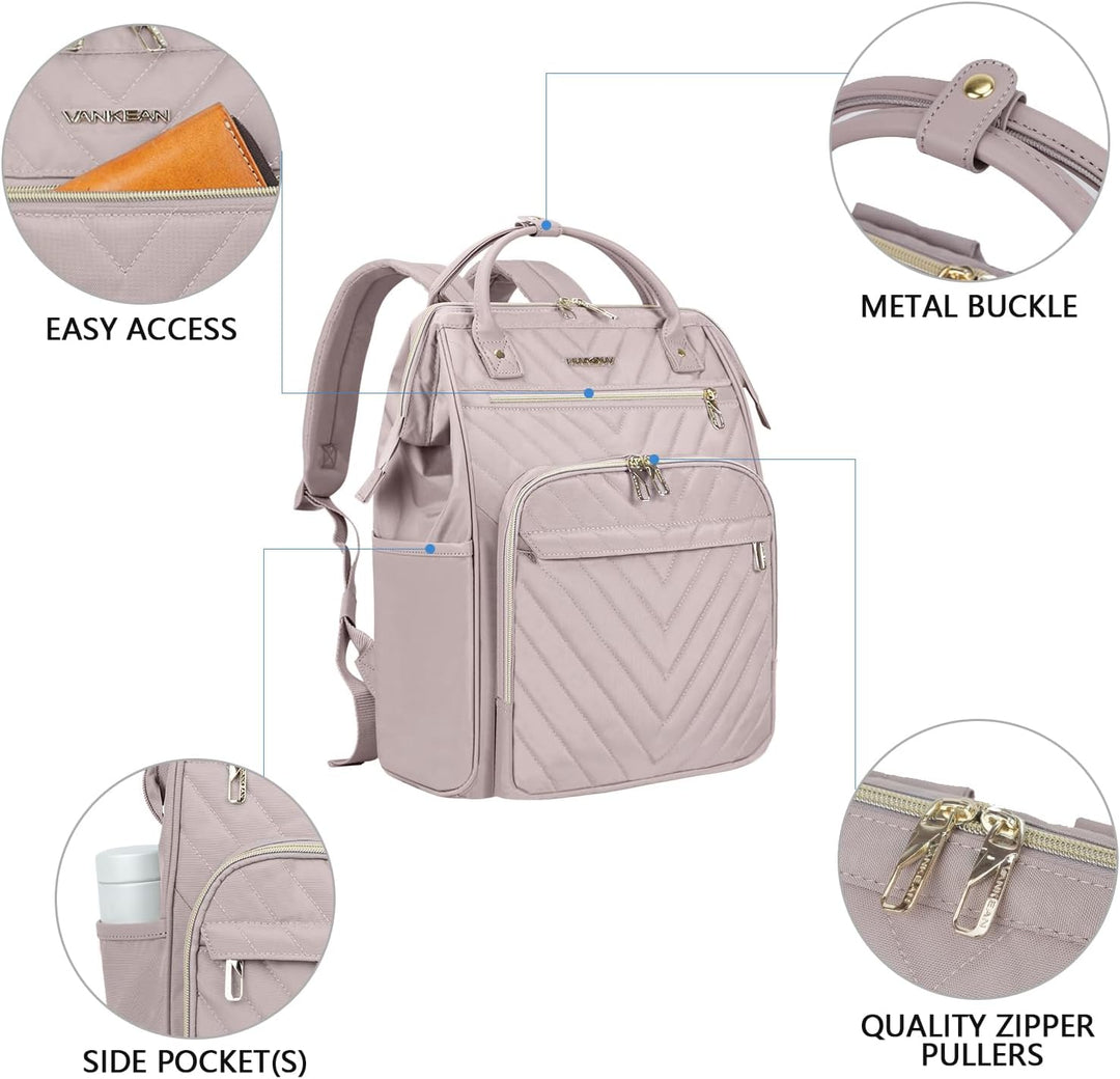 VANKEAN 17 Zoll Laptop Rucksack für damen Computer Arbeitstasche, grosse Kapazität wasserdichter Ruc