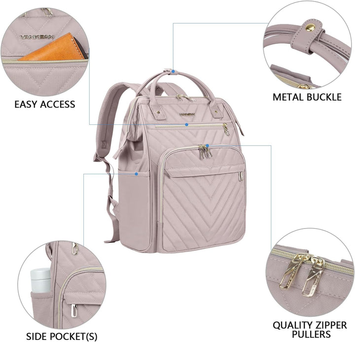VANKEAN 17 Zoll Laptop Rucksack für damen Computer Arbeitstasche, grosse Kapazität wasserdichter Ruc