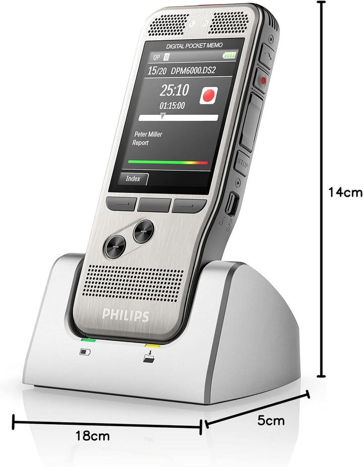 Philips PocketMemo DPM6000 Digitales Diktiergerät, Audiorecorder, Aufnahmegerät inkl. Diktiersoftwar