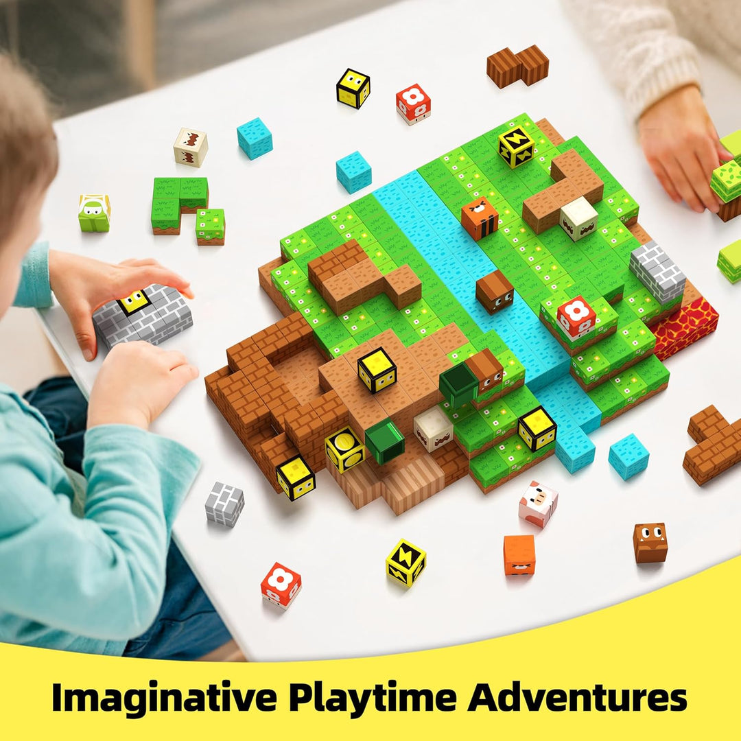 GobiDex Magnetische Bausteine, Bauen magnetische Blöcke Welt, Holzfäller Abenteuer Spiel für Jungen