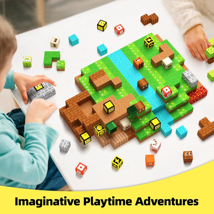 GobiDex Magnetische Bausteine, Bauen magnetische Blöcke Welt, Holzfäller Abenteuer Spiel für Jungen