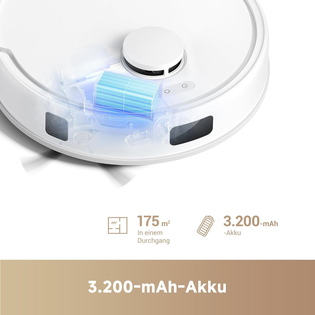 Mova E20 Saugroboter mit Wischfunktion 2-in-1 mit LDS, 5.000Pa Saugleistung, kompaktes Design, E20