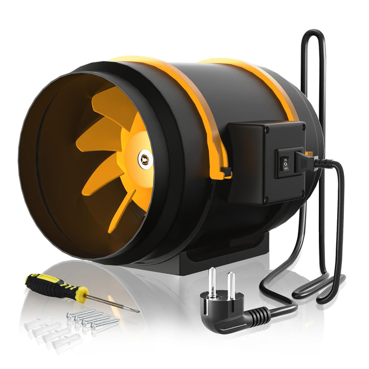 FanGoFast Rauchabzug Rohrventilator 200 mm Inline-Kanalventilator Abluftventilator Rohrlüfter 230 V