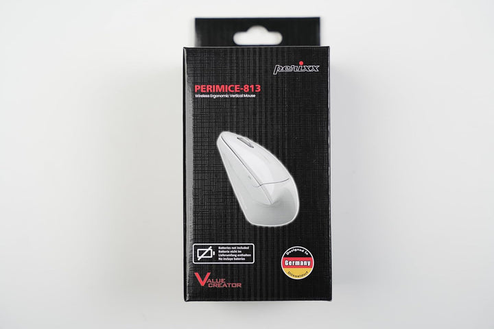 Perixx PERIMICE-813W Vertikale Bluetooth-Maus - Kabellose 3-in-1-Multi-Device-Technologie - Reise-Tr