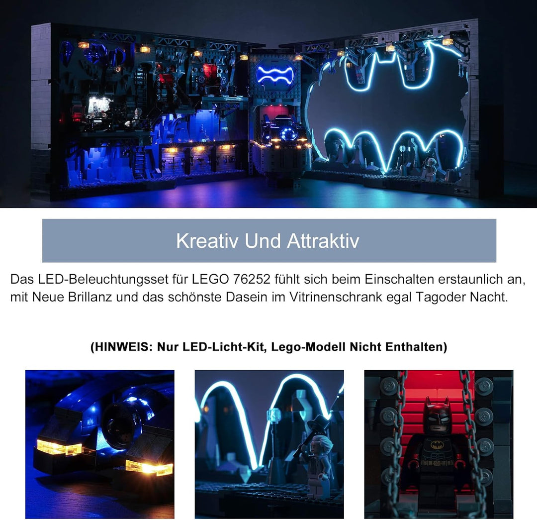 Fernbedienung Dekorationsbeleuchtungsset für Lego Batcave Shadow Box (Nicht Lego), Licht-Kit für Leg