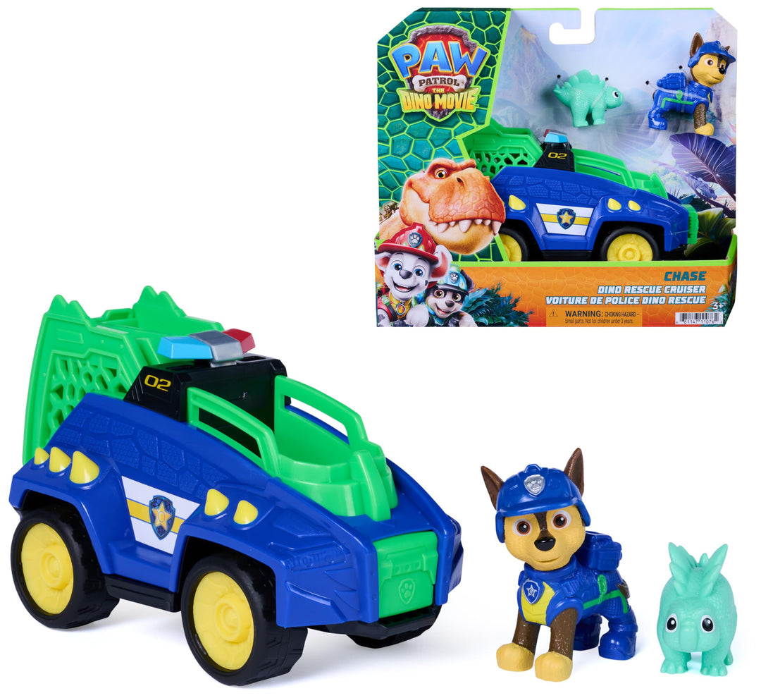PAW PATROL: Der Dino Film, Chases Dino-Rettungs-Cruiser, Fahrzeug im Kinofilm-Look inkl. Chase-Figur