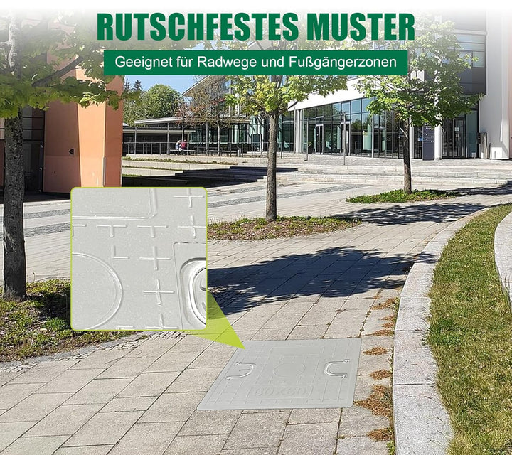 GFK-Schachtabdeckung mit Rahmen 600x600 mm/Deckel: 500x500 mm/Lichte Weite: 440x440 mm Revisionsscha