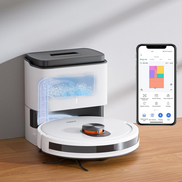 ROIDMI EVE CC Saugroboter mit Wischfunktion, 2.5L Automatischem Schmutzbehälter Kehren Saugen Wische