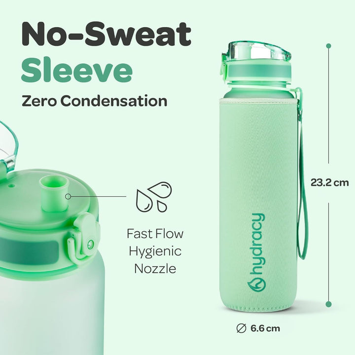 Hydracy Trinkflasche mit Fruchteinsatz - 500ml Wasserflasche - BPA-freie Trinkflasche mit Zeitmarkie
