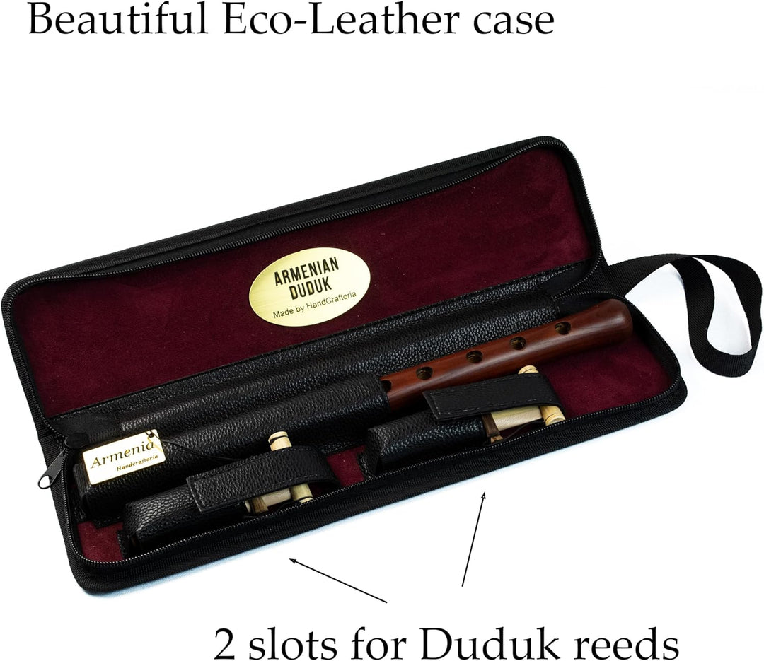 Armenisches Duduk-Instrument aus Aprikosenholz mit Öko-Ledertasche