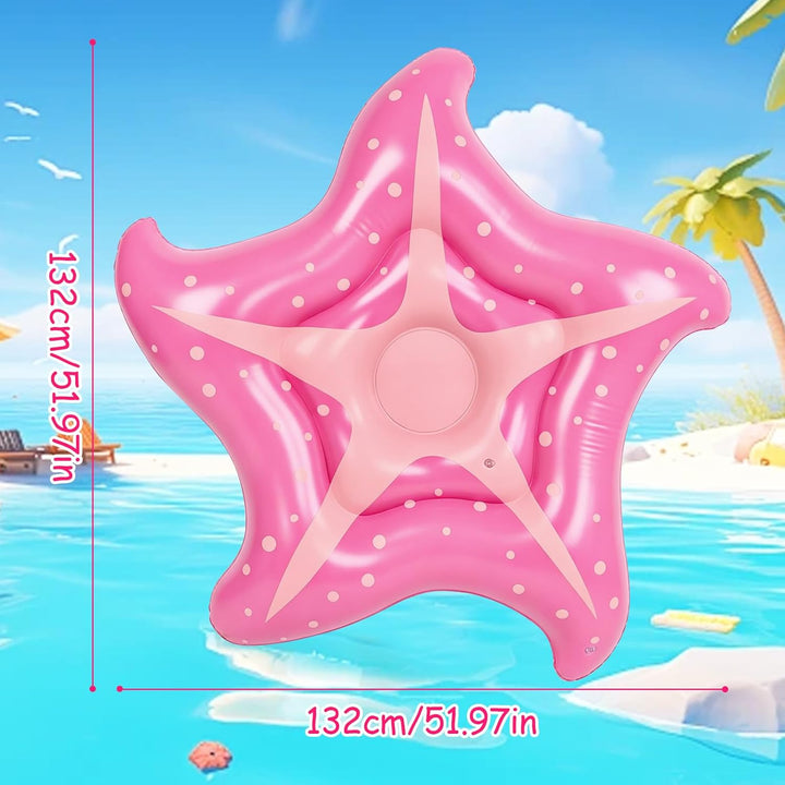 Luftmatratzen Pool für Kinder, 150cm Seestern Luftmatratze Pool Hängematte Faltbars Pool Float Erwac