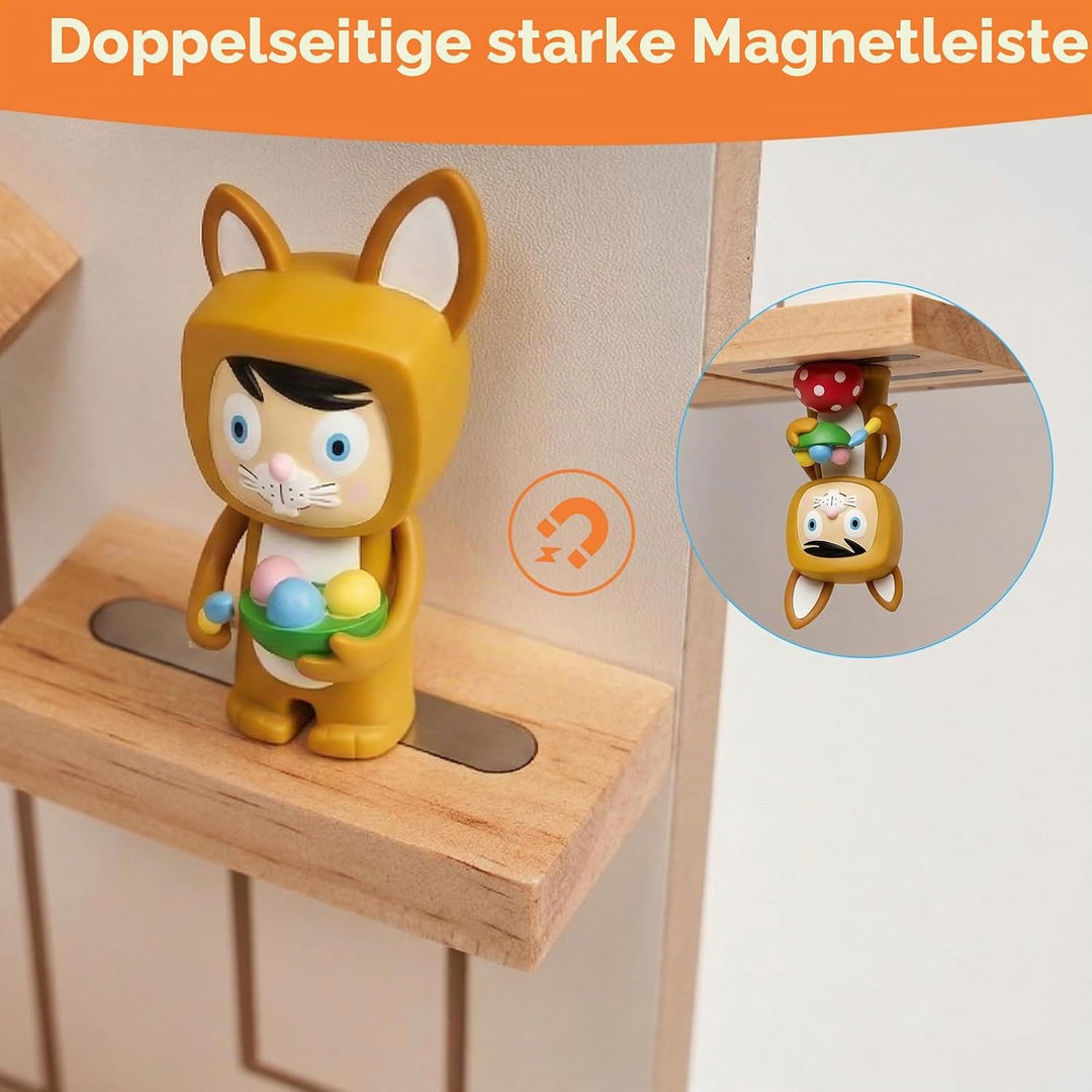 Gieanoo Weiss Tonie Regal, Haus-Form Magnet Schwimmende Wand Regal, Kiefer Holz Organizer Kompatibel