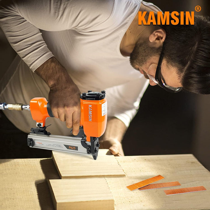 KIMSING 23 Gauge Edelstahl Micro Pin Nägel 9.000 Stück/Box, 25 mm kopflose Stifte, passend für pneum
