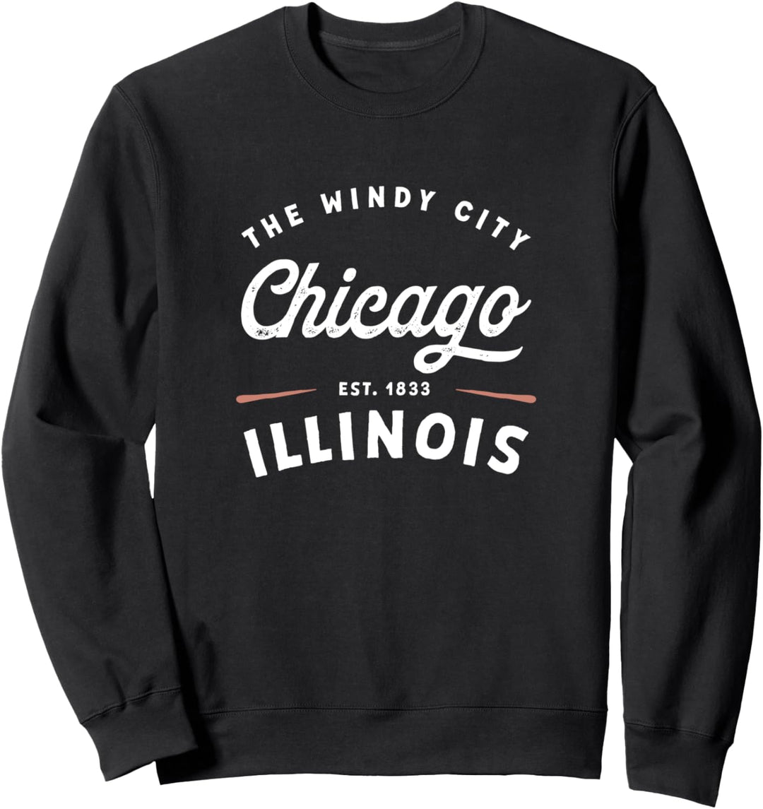 Rustic Classic Chicago Illinois 1833 USA The Windy City Home Sweatshirt