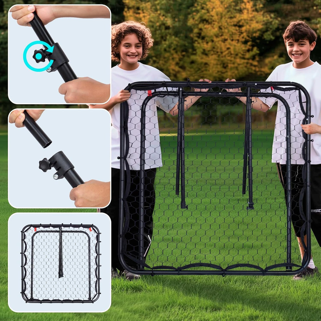 Leogreen Rebounder für Fussball, Fussball Rebounder Jugendlich, Teleskopische Stufenlose Einstellung
